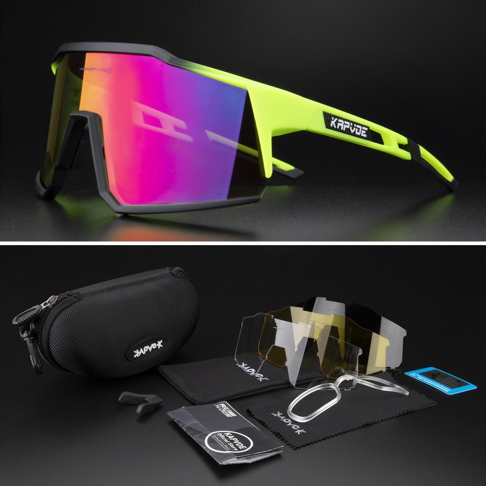 Óculos De Ciclismo Kapvoe 4 Lentes Polarizadas - COMPRE 1 LEVE 2