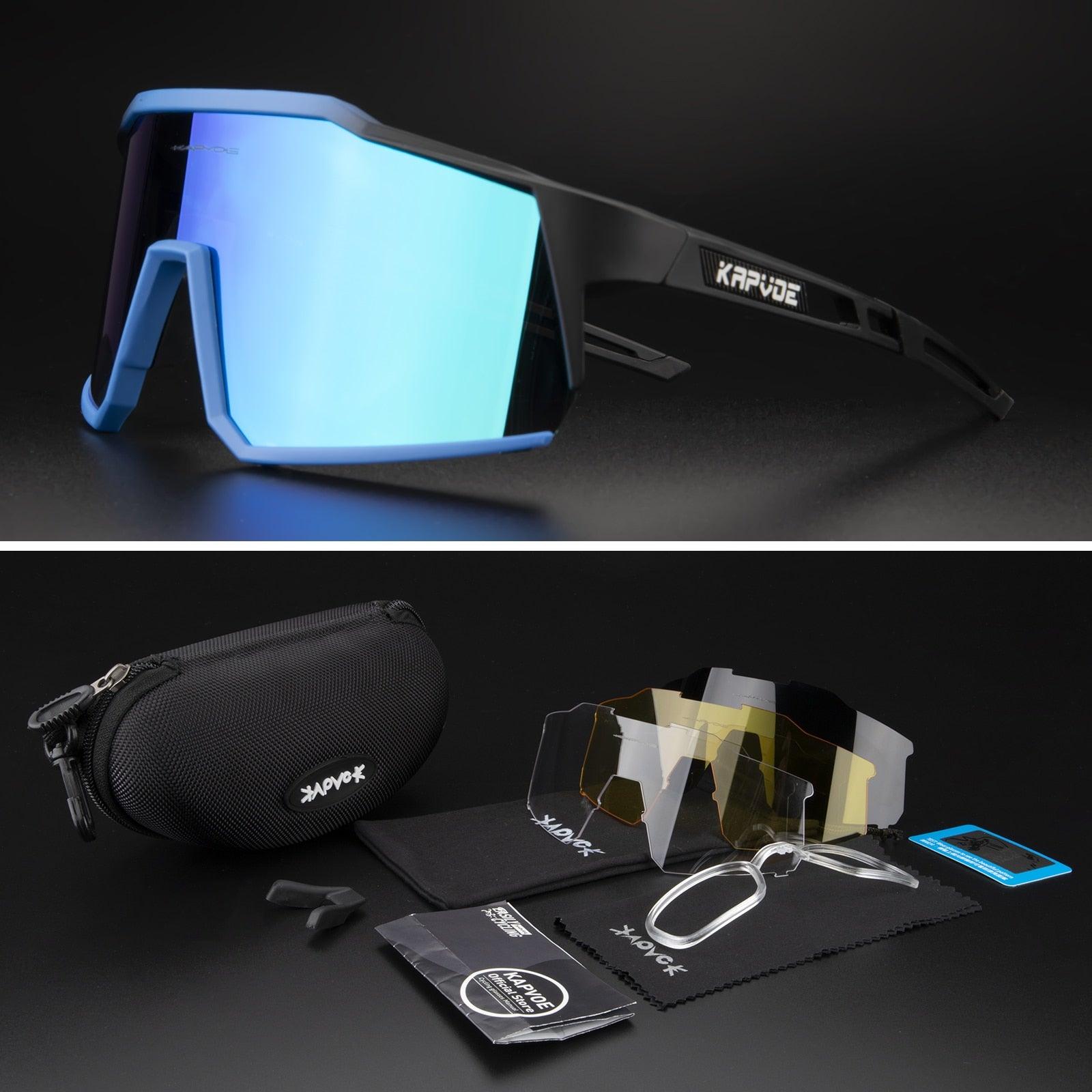 Óculos De Ciclismo Kapvoe 4 Lentes Polarizadas - COMPRE 1 LEVE 2