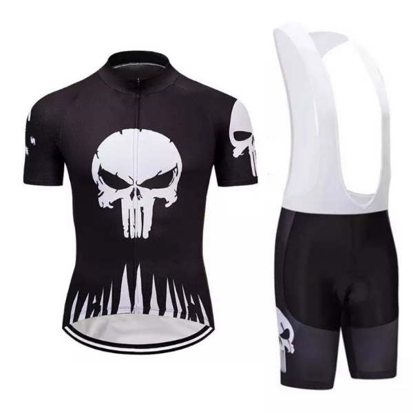 Camisa e Bretelle De Ciclismo Caveira Masculino/Feminino