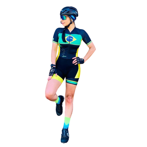 Macaquinho De Ciclismo Feminino Triathlon Brasil